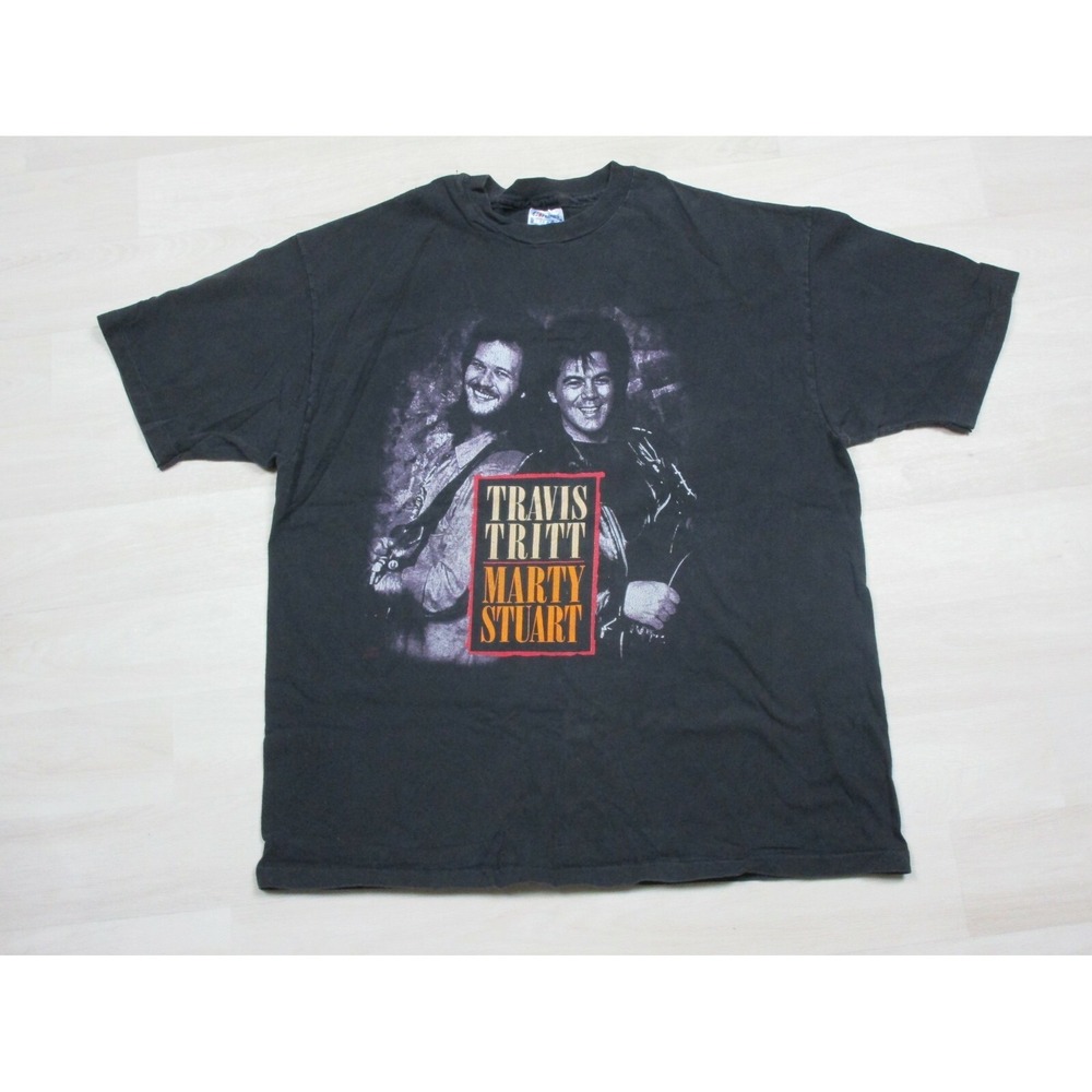 Vintage 90s Travis Tritt & Marty Stuart‎ No Hats Tour Country Music T-Shirt (XL)